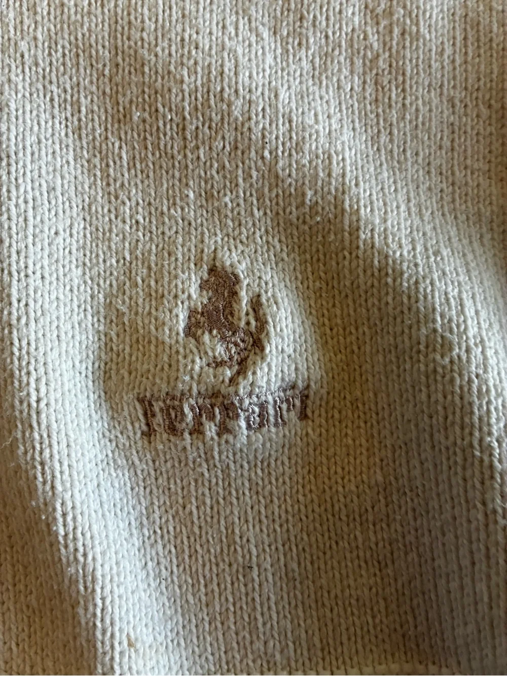 Vintage Ferrari Fisherman Knit Sweater XL Cream Grandpa Core